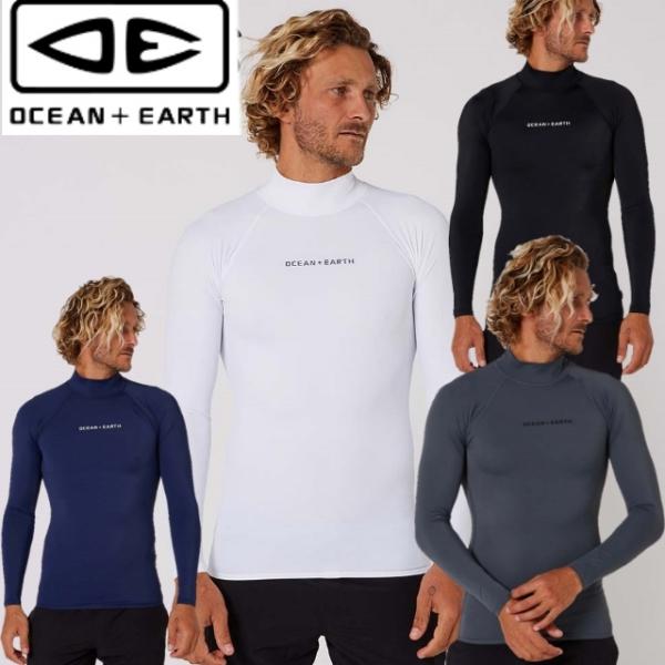 OCEAN&amp;EARTH O&amp;E MENS SCRIPT L/S RASH GUARD ハイネック オ...