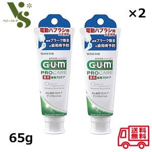 サンスター GUM ガム 薬用 歯周プロケア デンタルジェル 65g x2個セット 電動歯ブラシ用 ハミガキ 歯周病予防 プラーク除去｜ベリーストア