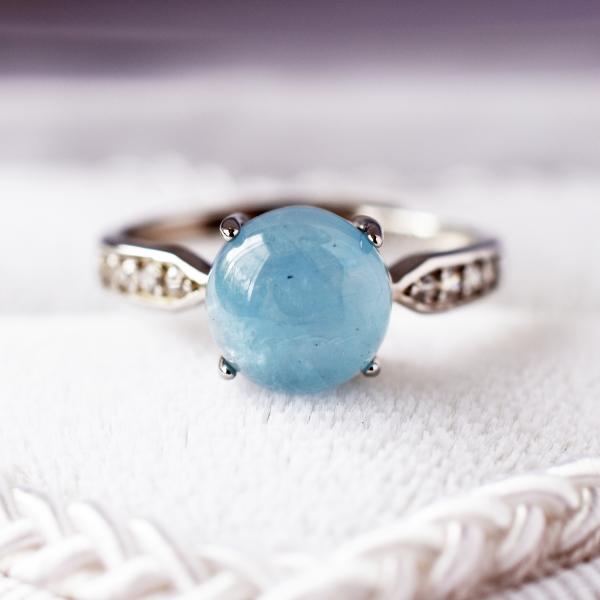 アクアマリン リング 指輪 天然石 水色 青い石 宝石 レディース アクセサリー シルバー925 フ...