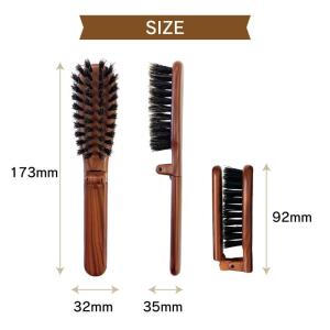 ヘアブラシ 折りたたみブラシ 豚毛 天然毛 1...の詳細画像4
