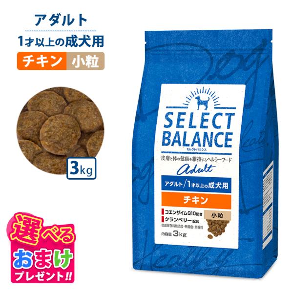 セレクトバランス アダルト チキン 小粒 3kg 成犬用 ドッグフード 犬 イヌ 成犬 ペット 健康...