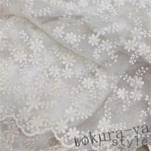 タイムセール　小花柄 ハンドメイド 刺繍 綿100% コットン