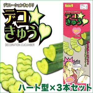 デコきゅう(家庭菜園用キュウリの型)ハート型×3...の商品画像