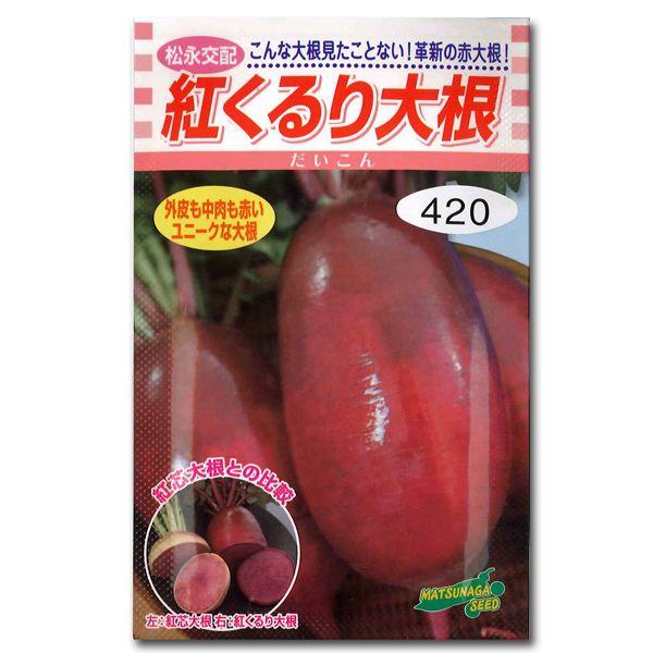 野菜の種/種子　紅くるり大根・だいこん　3ml　（メール便発送）