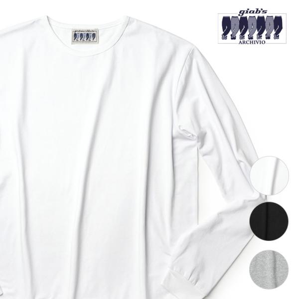 ジャブスアルキヴィオ Tシャツ クルーネック 長袖 フライスコットン giab's ARCHIVIO...