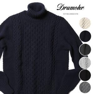 DRUMOHR（ドルモア） ケーブル編みカシミヤミドルゲージタートルネック