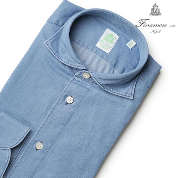 フィナモレ デニムシャツ シャンブレー カッタウェイ SIMONE シモーネ GENOVA ジェノバ...