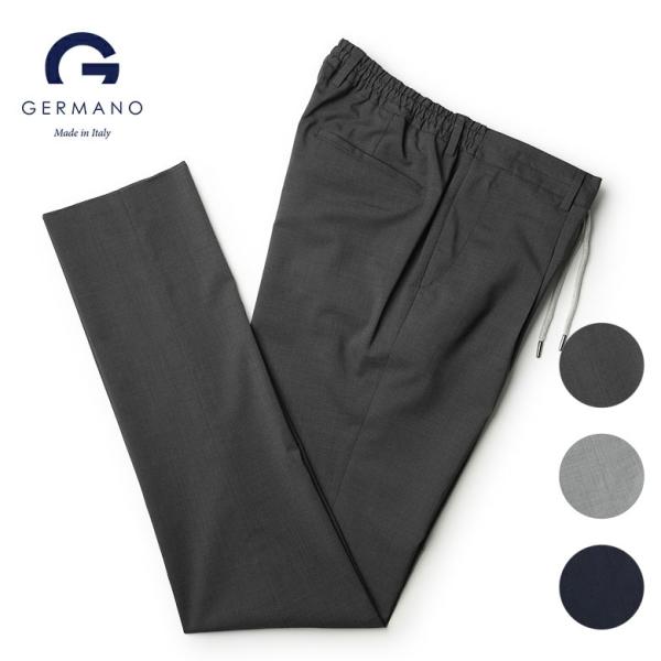 ジェルマーノ パンツ スラックス サマーウール  ワンプリーツ GERMANO イタリア製 メンズ ...