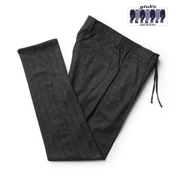 ジャブスアルキヴィオ マサッチョ パンツ ストライプ ウール 永久クリース giab&apos;s ARCHI...