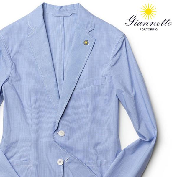 ジャンネット ジャケット チェック ギンガムチェック ブロード シャツジャケット Giannetto...