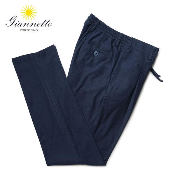 ジャンネット ジャージーパンツ コットン スラブ ワンプリーツ ドローコード Giannetto レ...