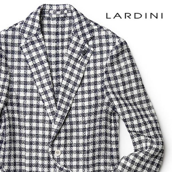 ラルディーニ ジャケット チェック コットン リネン クロシェ編み ニット LARDINI レビュー...