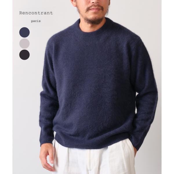 【RENCONTRANT｜レンコントラント】FOX WOOL CREW NECK　フォックスウールク...
