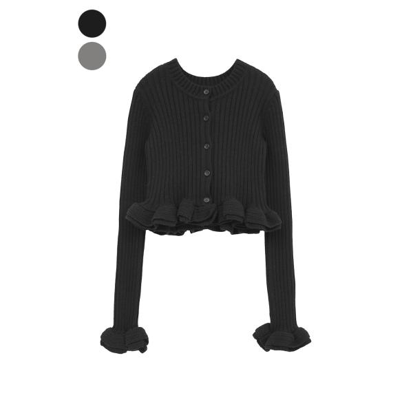 【CLANE | クラネ】W FACE SHORT FRILLED KNIT TOPS　ダブルフェイ...