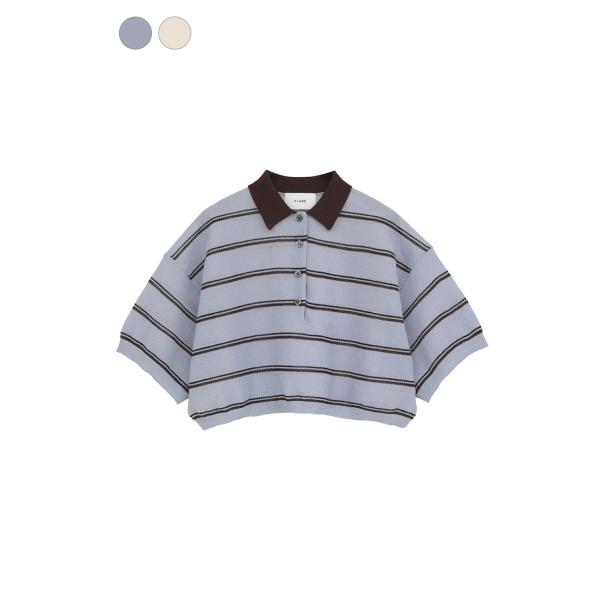 【CLANE｜クラネ】スポンジーシアーポロニットトップス SPONGY SHEER POLO KNI...