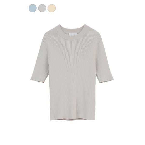 【CLANE｜クラネ】ハイネックハーフスリーブリブニットトップス H/N HALF SLEEVE R...