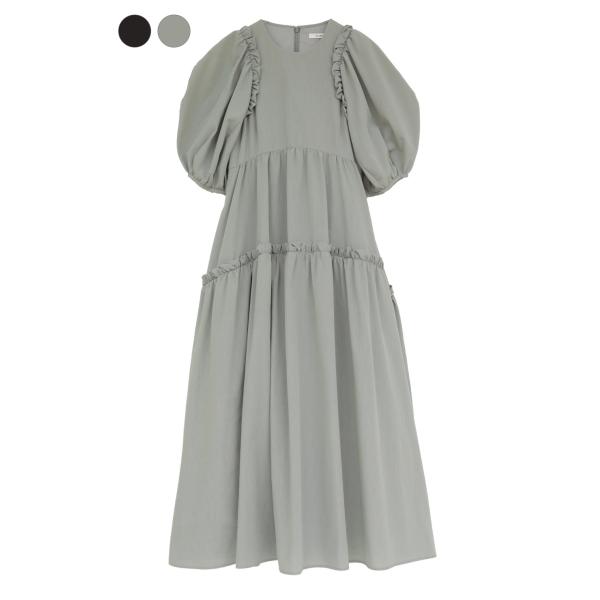 【CLANE｜クラネ】バブルフリルワンピース BUBBLE FRILL ONEPIECE モスグリー...