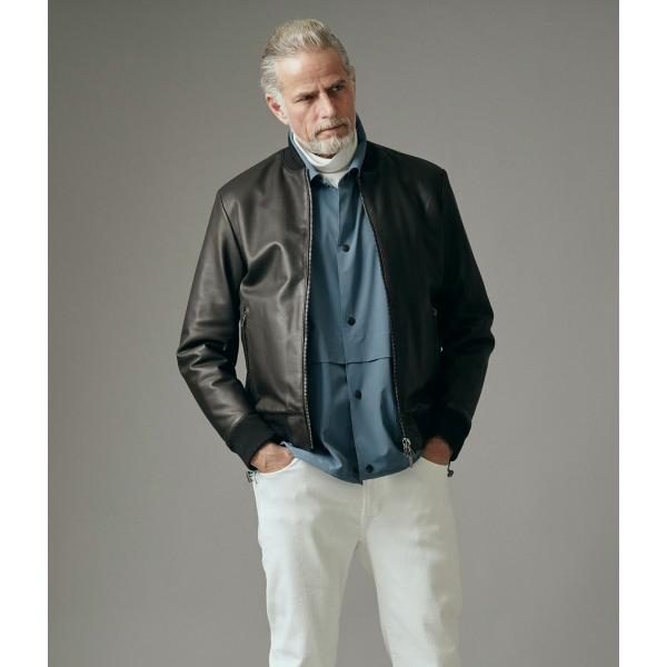 【junhashimoto｜ジュンハシモト】LEATHER MA-1　レザージャケット　アウター　ブ...
