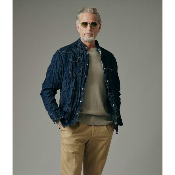 【junhashimoto｜ジュンハシモト】BAND COLLAR DENIM SHIRTS　バンド...