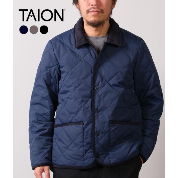 【TAION｜タイオン】“PIPING COLLARED”DOWN CARDIGAN　ダウンカーディ...