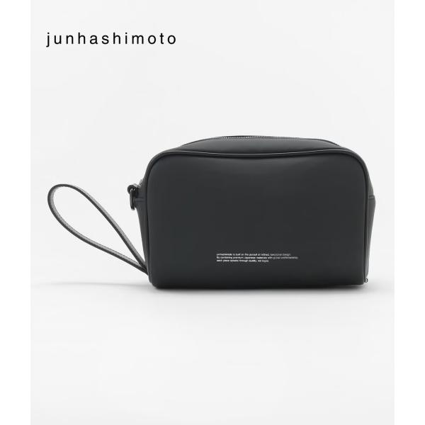 【junhashimoto｜ジュンハシモト】ポーチ POUCH ブラック ヴィーガンレザー 軽量 耐...