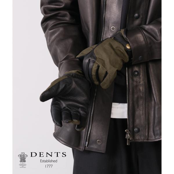 【国内正規品】【DENTS｜デンツ】ヘアシープワックスコットン　手袋　ブラックオリーブ　イギリス　高...
