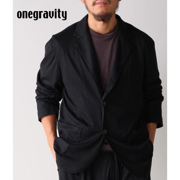 【onegravity｜ワングラビティ】ウールガーゼ 2Bジャケット　アウター　ブラック　黒　メンズ...