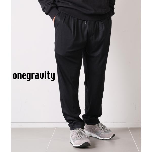 【onegravity｜ワングラビティ】ウールガーゼ 2タックイージーパンツ　ブラック　黒　セットア...