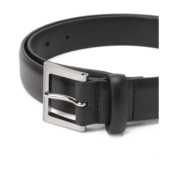【取り寄せ】【THE SOLE｜ザソール】ブラックカーフクラシックドレスベルト 黒 牛革 真鍮 30...