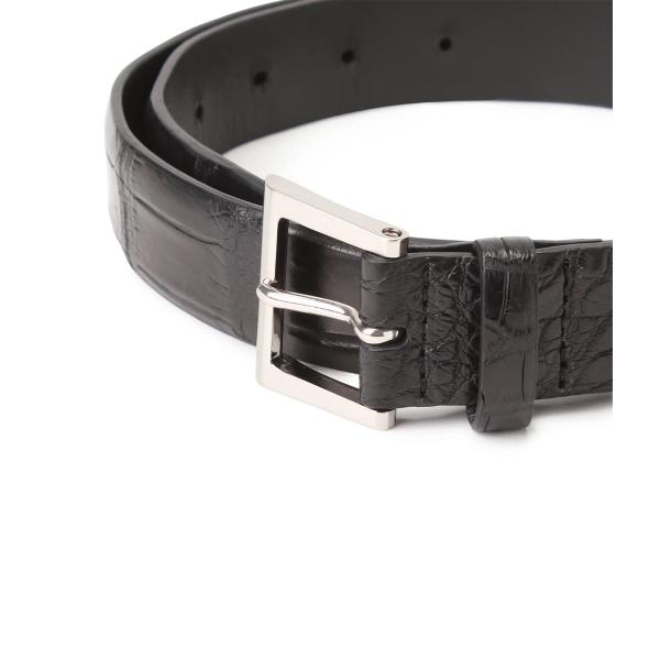 【取り寄せ】【THE SOLE｜ザソール】クロコダイルクラシックドレスベルト 黒 クロコダイル 牛革...