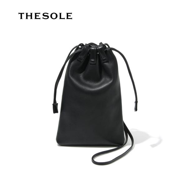 【取り寄せ】【THE SOLE｜ザソール】クーリス Coulisse 巾着袋 サドルレザー ブラック...
