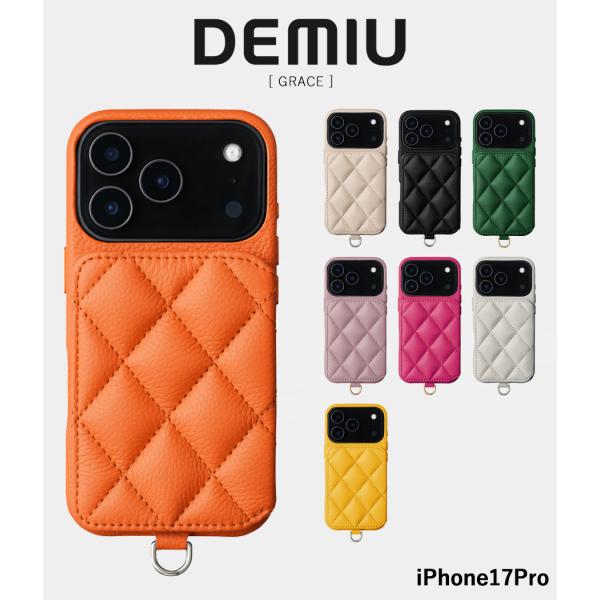 【取り寄せ】【DEMIU｜デミュウ】【iPhone17Pro】GRACE　スマホケース　牛革　レザー...