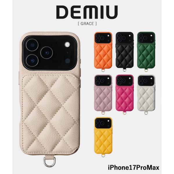 【取り寄せ】【DEMIU｜デミュウ】【iPhone17ProMax】GRACE　スマホケース　牛革　...