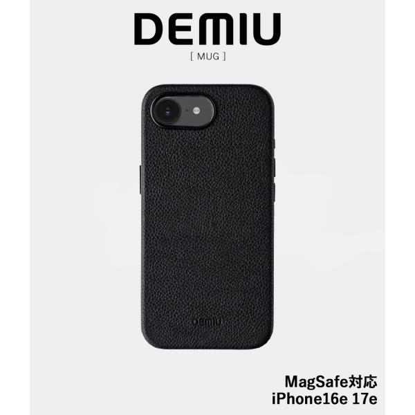 【取り寄せ】【DEMIU｜デミュウ】【iPhone16e 17e】マグ MUG ブラック 牛革 フラ...