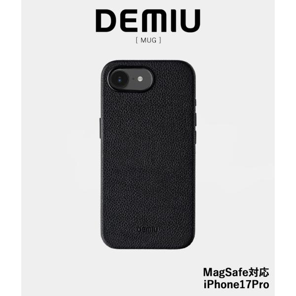 【取り寄せ】【DEMIU｜デミュウ】【iPhone17Pro】マグ MUG ブラック 牛革 フランス...