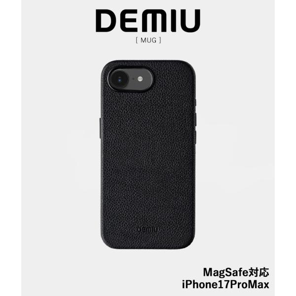【取り寄せ】【DEMIU｜デミュウ】【iPhone17ProMax】マグ MUG ブラック 牛革 フ...