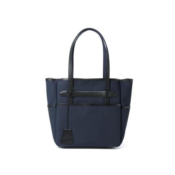 【THE SOLE|ザソール】JOHN キャンバスレザー トートバッグ　ブラック　ネイビー　黒　紺　...