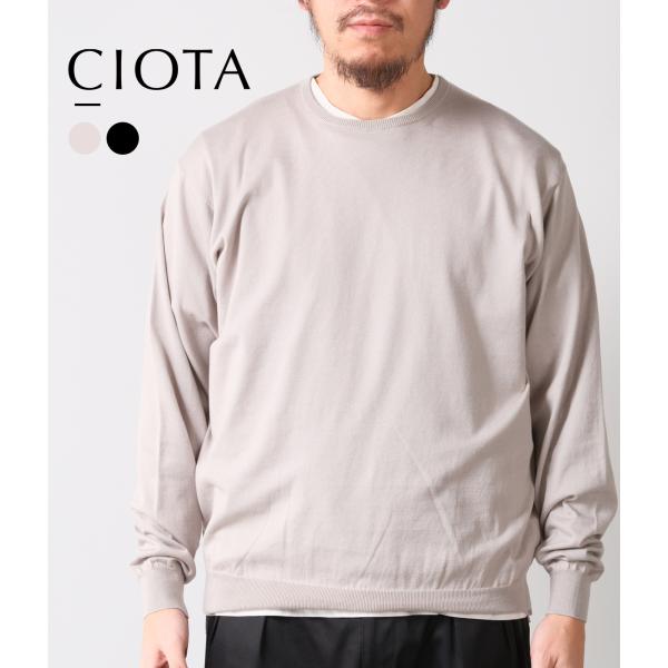【CIOTA｜シオタ】クルーネックロングスリーブニットTシャツ CREWNCK LONG SLEEV...