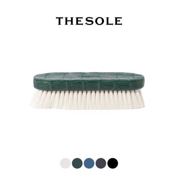 【取り寄せ】【THE SOLE｜ザソール】山羊毛 鰐革洋服ブラシ ブラック ダークグリーン ダークネ...