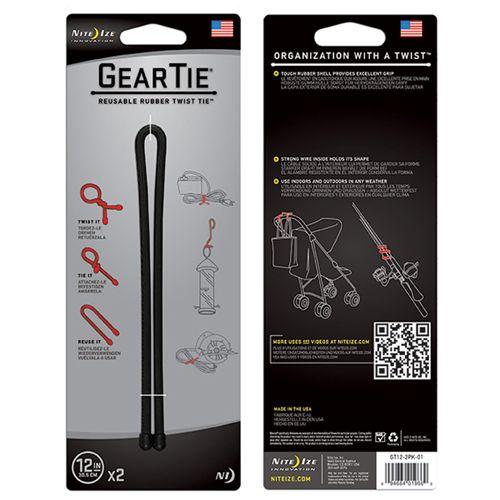 ナイトアイズ NITEIZE GEARTIE 12インチ ブラック ギアタイ 生活雑貨 便利小物 フ...