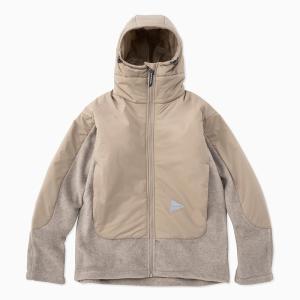 アンドワンダー and wander top fleece jacket l.beige 5743231009｜vic2