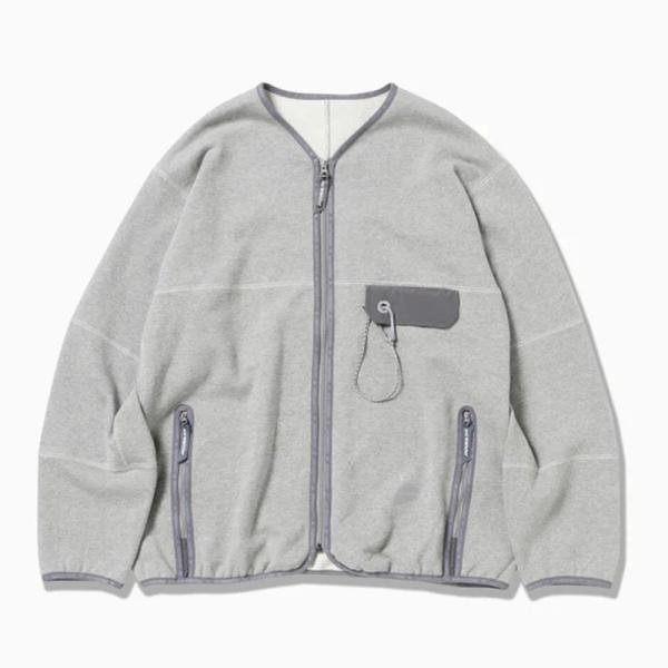 10%OFFセール アンドワンダー and wander sweat cardigan gray 5...