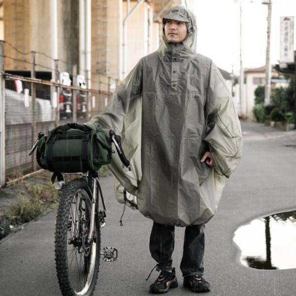 フェアウェザー FAIRWEATHER packable rain poncho gray beig...