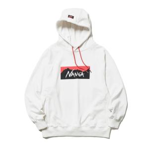 ナンガ NANGA ECO HYBRID BOX LOGO SWEAT HOODIE WHT N1bhWHE5｜vic2