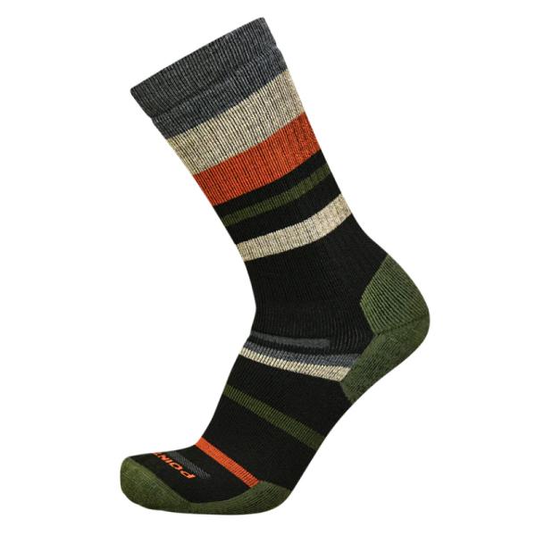 ポイントシックス Point6 HIKING MIXED STRIPE MED CREW Black...