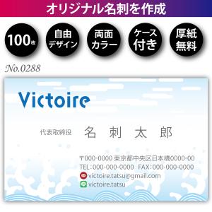 名刺 名刺作成 名刺印刷 格安 100枚 両面フルカラー ケース付 No.0163