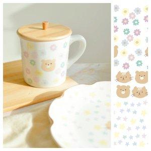 ポーセラーツ 転写紙 デザイナーズ 柄 星 花 かわいい イラスト 手書き風 ねこ くま Kusumi Flower Star 10 Kfs 2111 Sh Victoria Design 通販 Yahoo ショッピング