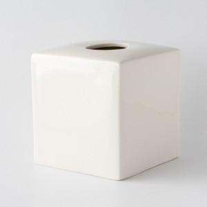 ポーセラーツ 白磁 インテリア スクエアティッシュボックスカバーII