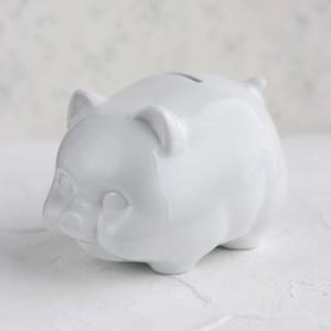 ポーセラーツ 白磁 貯金箱 コインバンク (ブタ) 北欧風 ポーセラーツ 白磁 貯金箱 コインバンク (ブタ) 北欧風