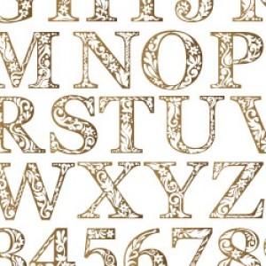 ポーセラーツ 転写紙 文字 HAWAIIAN JEWELRY ALPHABET (L) (ハワイアン...